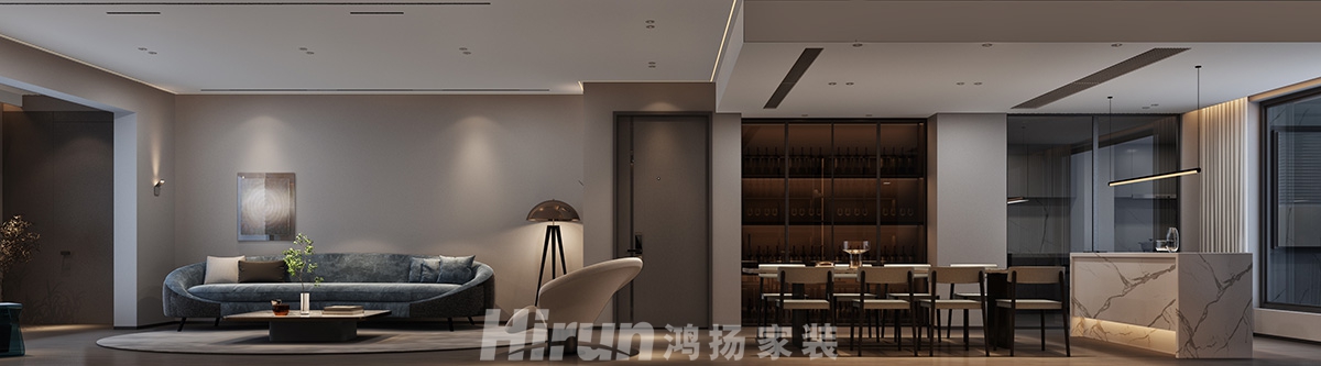 中建江山壹號(hào)260㎡雅致現(xiàn)代大平層 裝修案例效果圖-沙發(fā)背景墻