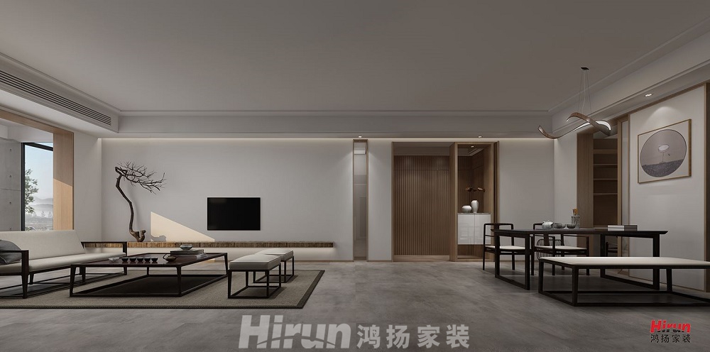 五礦萬(wàn)境水岸200㎡復(fù)合寫意大平層 裝修案例效果圖-7132393386419797