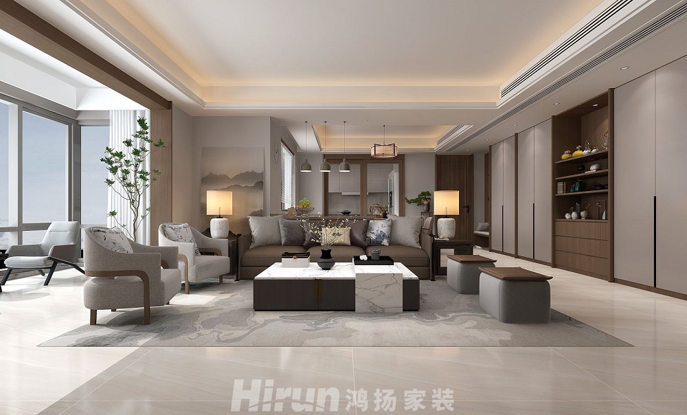 北辰三角洲260㎡復(fù)合寫意復(fù)式 裝修案例效果圖-1132376373187337