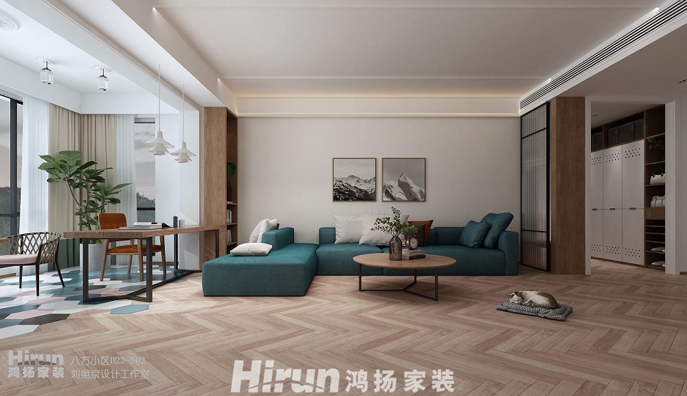 八方小區(qū)160㎡北歐之光四居室 裝修案例效果圖-K132393377878639