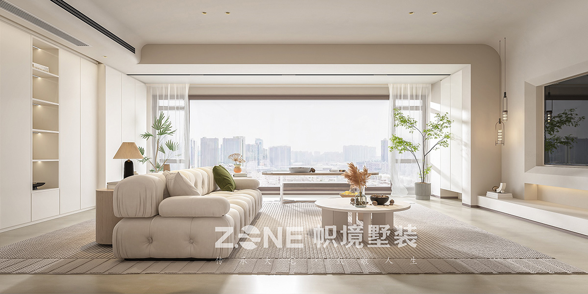 中信城開東宸上品155㎡極簡(jiǎn)侘寂復(fù)式 裝修案例效果圖-4