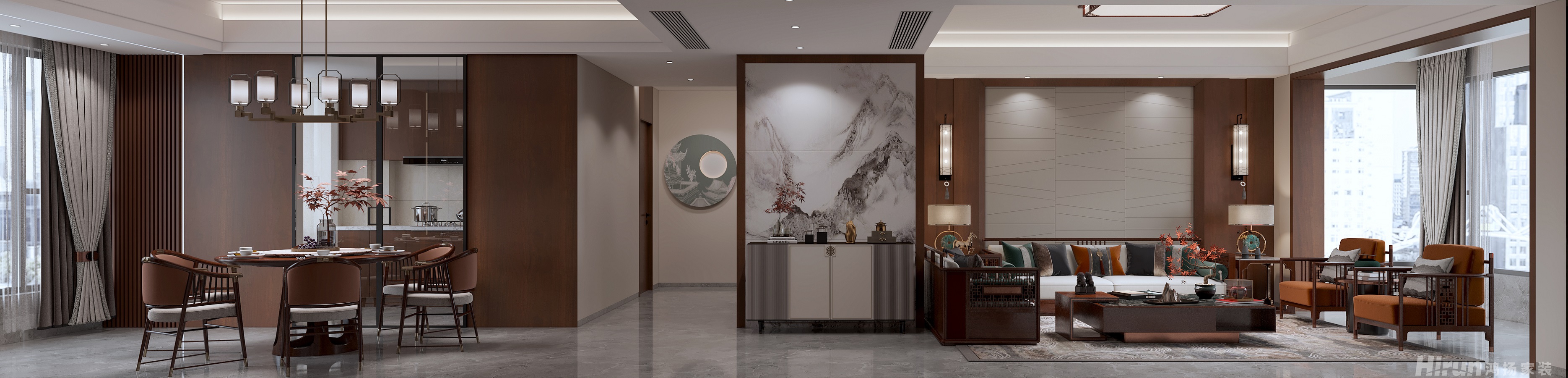 寶能公館180㎡復(fù)合寫意四居室 裝修案例效果圖-2