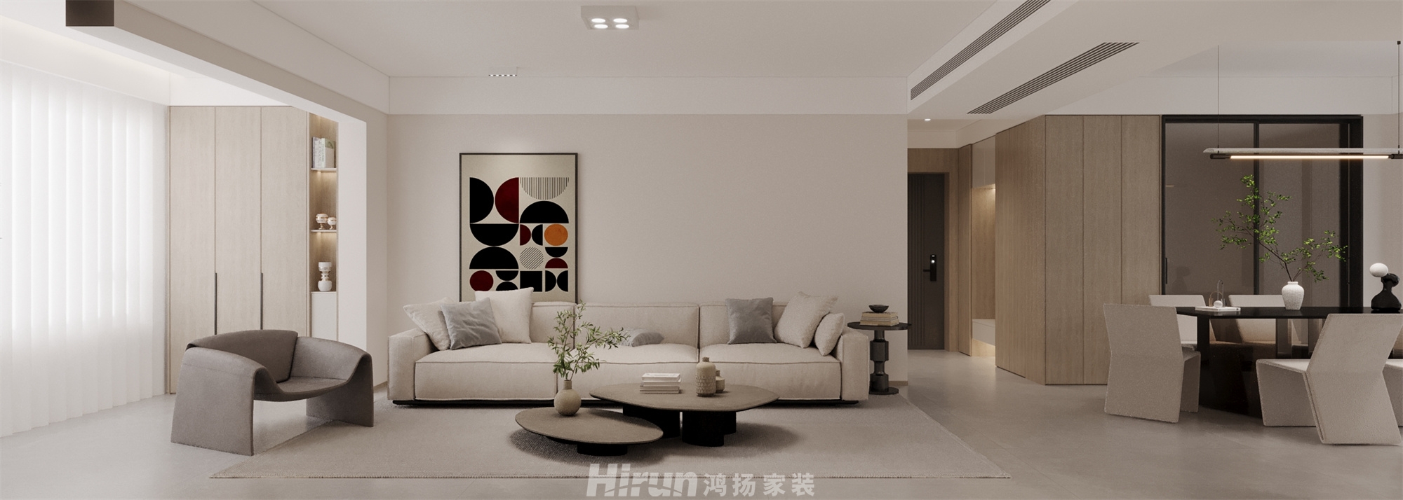 美的國(guó)賓府140㎡北歐之光四居室 裝修案例效果圖-2