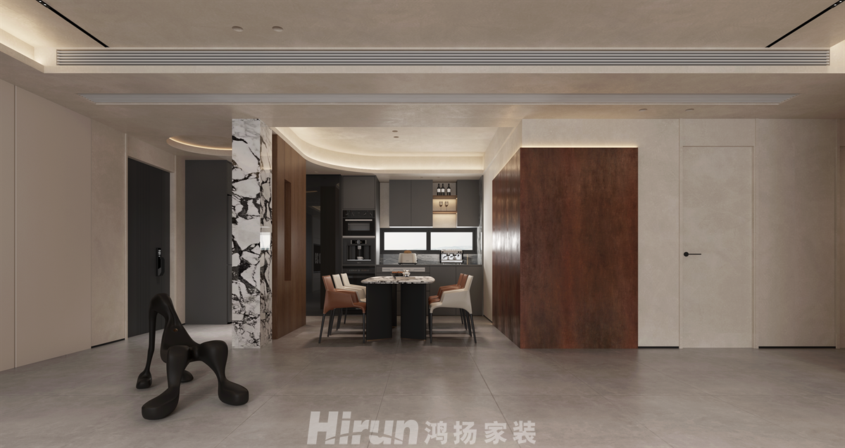 麓云國(guó)際240㎡極簡(jiǎn)侘寂大平層 裝修案例效果圖-1