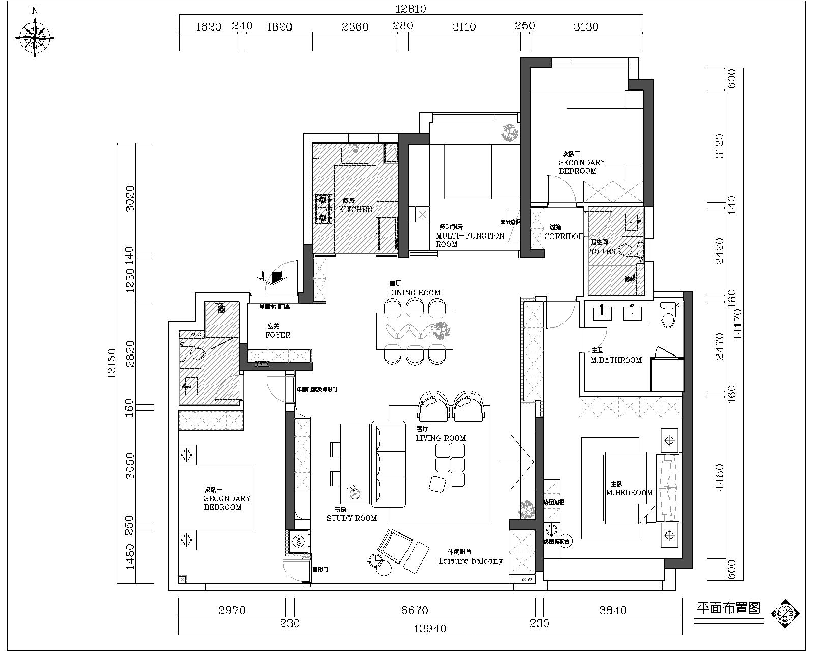 時代建發(fā)和著180㎡東方古雅四居室 裝修案例效果圖-4
