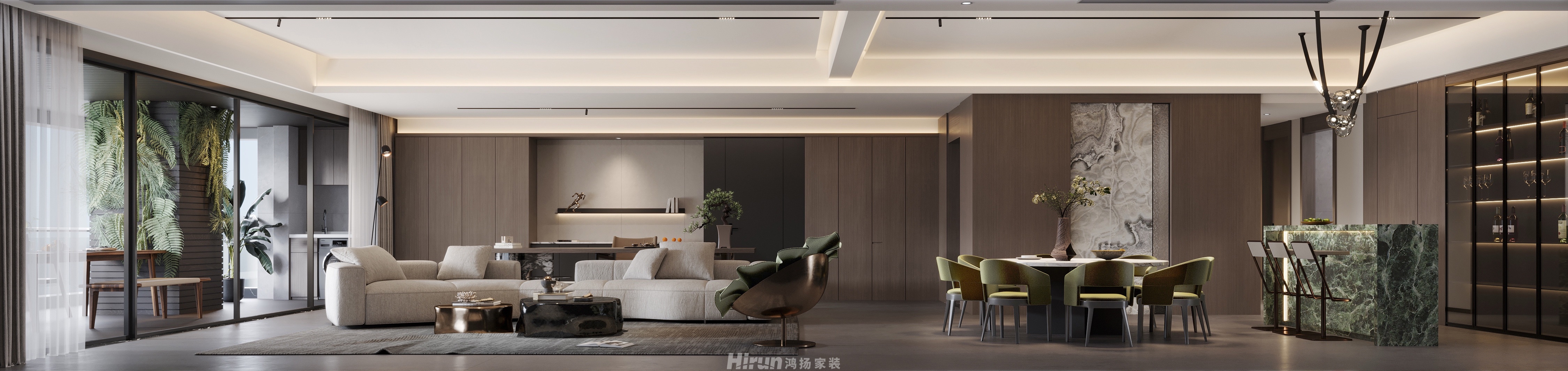 匯景甲叁號(hào)院270㎡雅致現(xiàn)代大平層 裝修案例效果圖-15