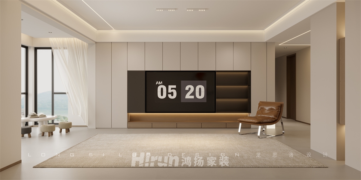 博林云棲200㎡雅致現(xiàn)代大平層 裝修案例效果圖-2