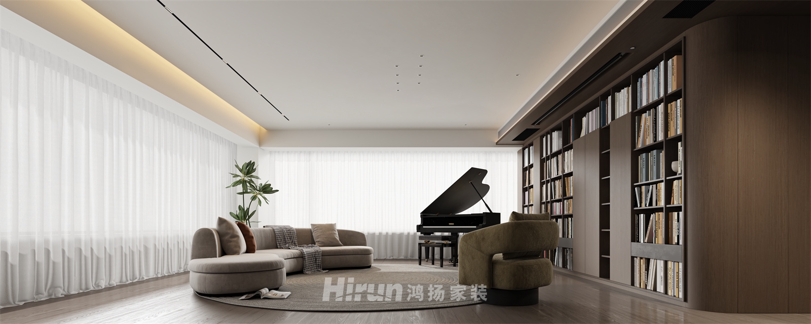 玖洲觀瀾213㎡新裝飾主義大平層 裝修案例效果圖-5
