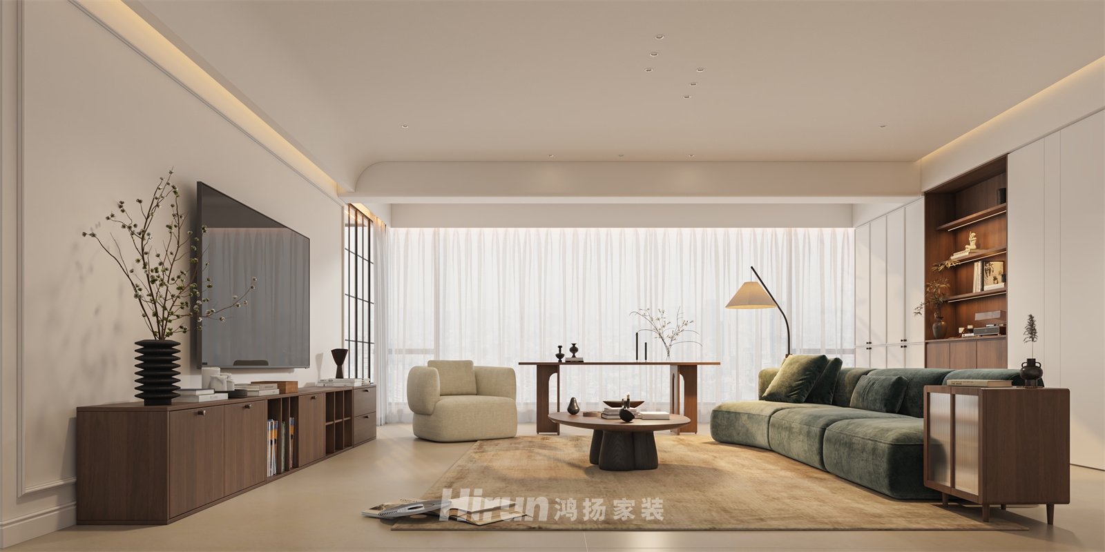 中建鈺和城190㎡復(fù)古風(fēng)潮四居室 裝修案例效果圖-1