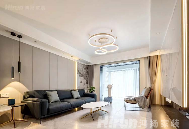 2022年房子怎么裝修好看，鴻揚(yáng)家裝三居室“雅致灰調(diào)”裝修案例分享