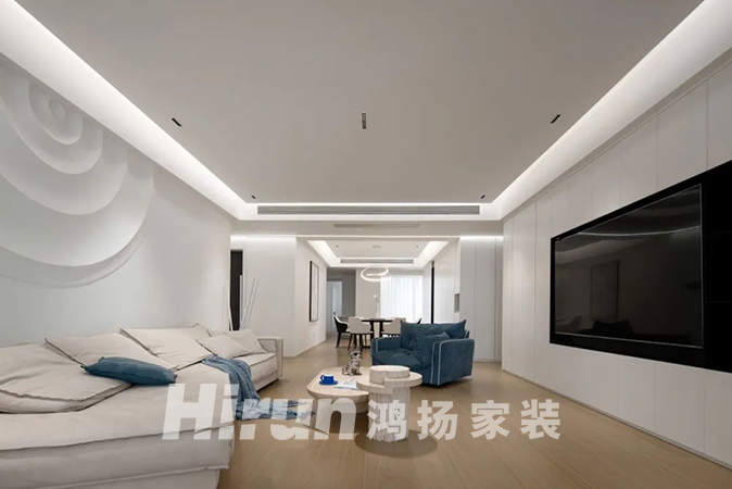 300㎡純白復(fù)式：下沉?xí)蛷d，品茗暢談，享歲月靜好